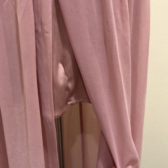 Francesca’s Collection City Triangles Midi Dress 1 Mauve Pink Floral Rhinestone - Picture 9 of 12